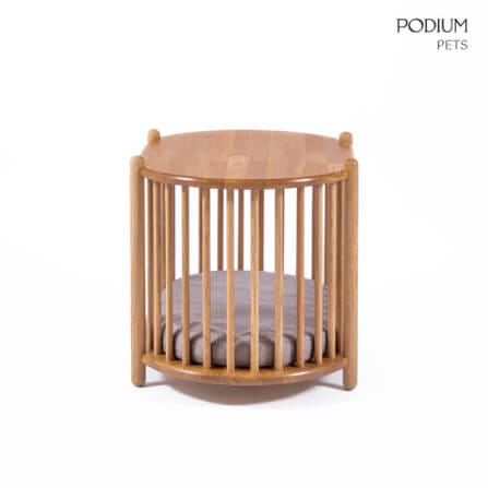 ที่นอนสัตว์เลี้ยง PODIUM PETS รุ่น LOCA OVAL POD ขนาด 65X45X47 ซม. สีไม้ธรรมชาติ_3